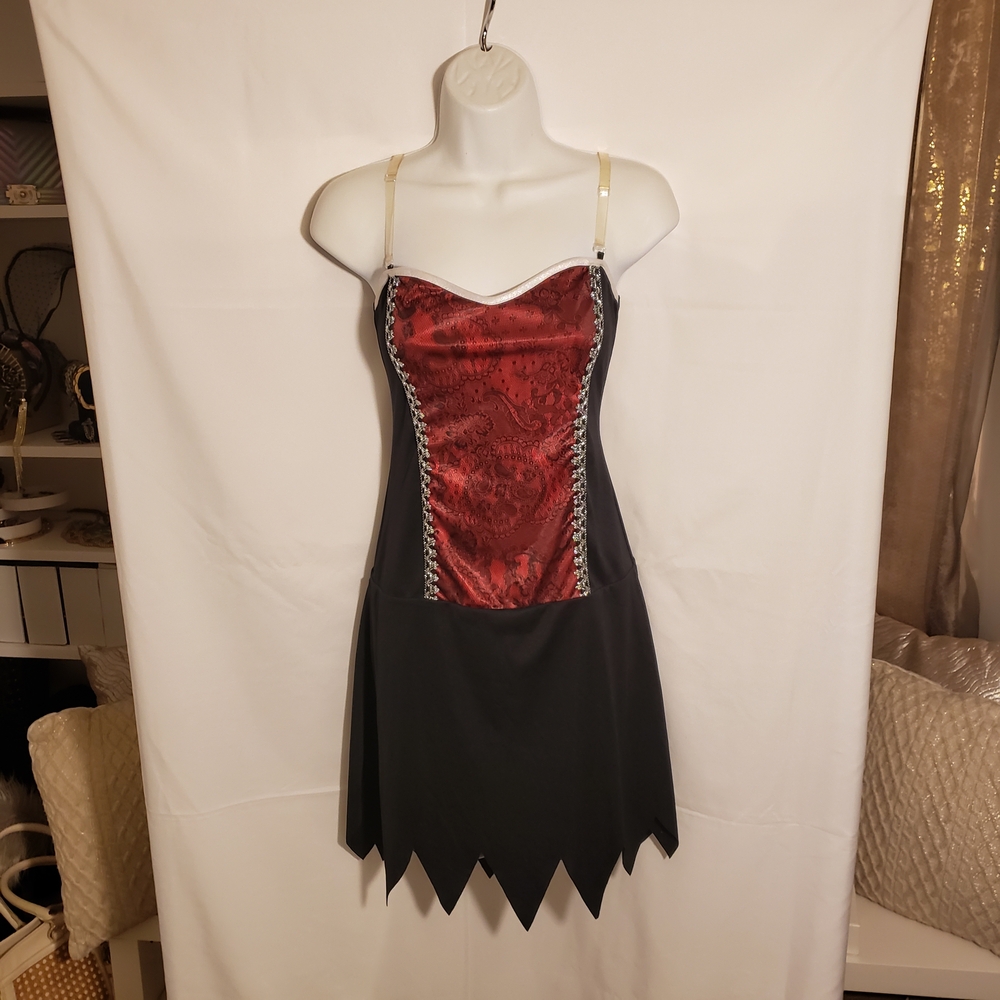 Elegant Red and Black Women's Dress
